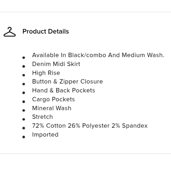 🔥New W/Tags! Cargo S T R E T C H fit Denim Midi Skirt In Medium Wash, Y2K, Sz L - Picture 7 of 8